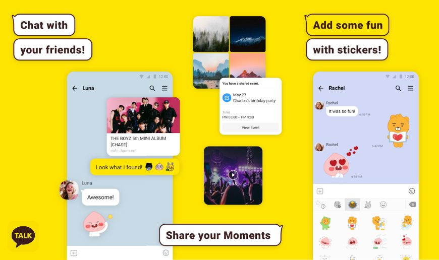 KakaoTalk mobile messaging app on a smartphone screen