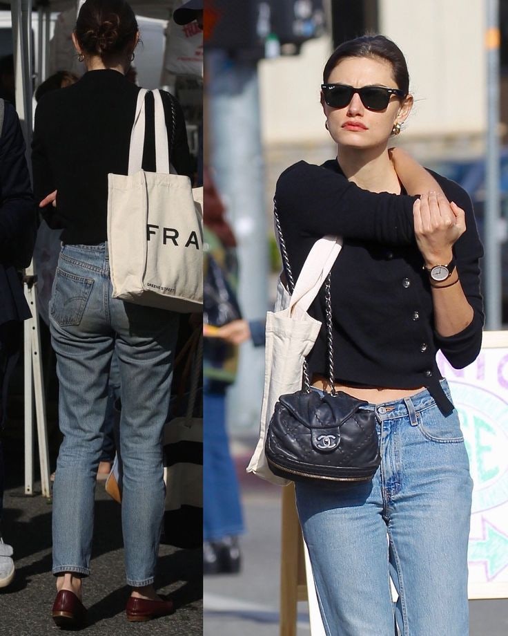 A curated selection of vintage Chanel bags displayed in a luxury resale boutique.