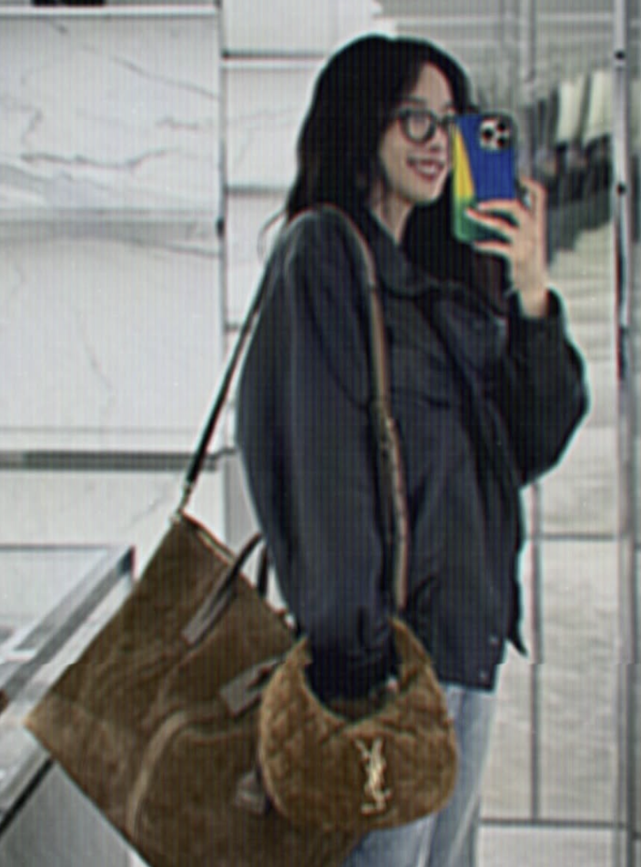 Overhead view of the Saint Laurent ICARINO mini bag.